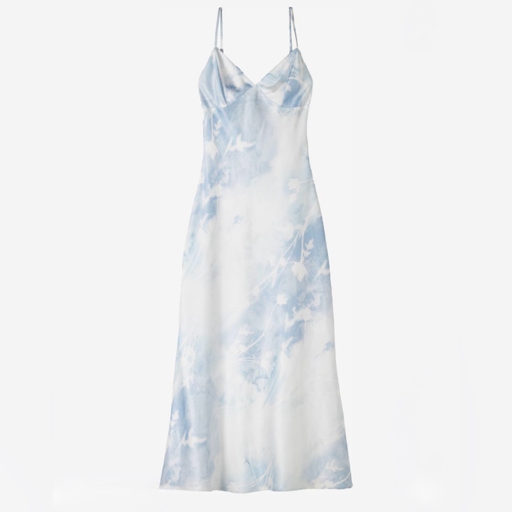 Berksha Light Blue Tie-Dye Slip Dress